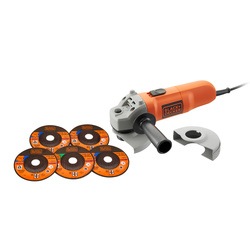 BLACK+DECKER - 750W 115mm Small Angle Grinder with 5 Cutting Discs - KG115A5