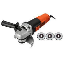 BLACK+DECKER - 750W 115mm Small Angle Grinder with 3 cutting discs - KG711A3