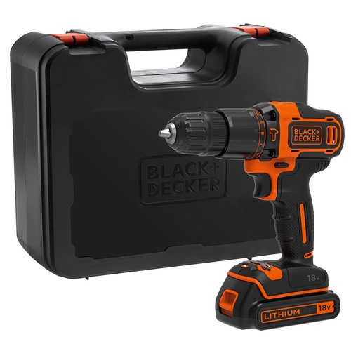 18v Perceuse Visseuse A Percussion Sans Fil Avec Chargeur Et 1x Batterie Lithium Ion 1 5ah Bdchd18k Black Decker