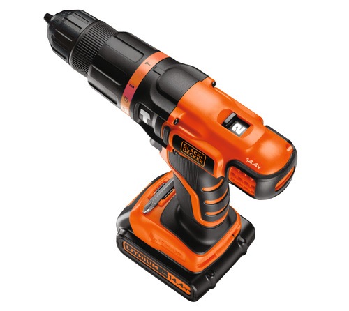 Black and Decker - NL 144V Lithium 2 Gear Hammer Drill with 10 Accessories and Kitbox - BDK148KBA