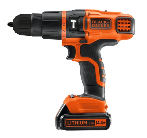 Black and Decker - NL 144V Lithium 2 Gear Hammer Drill with 10 Accessories and Kitbox - BDK148KBA