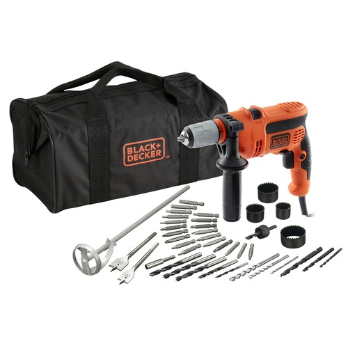 Black and Decker - NL 710W Percussion Hammer Drill with 40 accessories and storage bag - CD714CREW2
