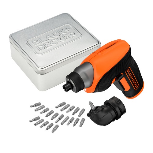 Black and Decker - NL 36V Lithium Screwdriver with rightangle attachment 20 accessories and storage tin - CS3652LCAT