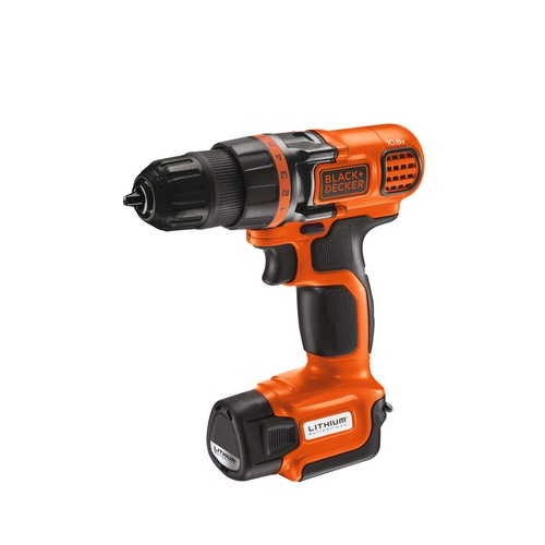 Black and Decker - NL 108V Lithium ion Drill Driver with 10 Accessories and Kitbox - EGBL108KA10
