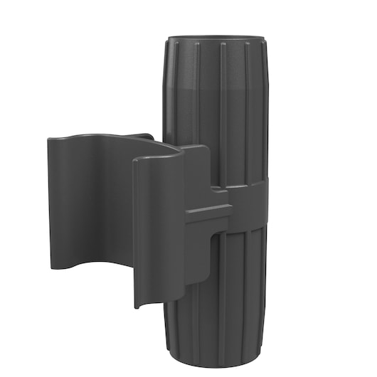 Clip accessoire pour aspirateur BLACKDECKER BHFEV182CP, plastique noir, angle de face sur fond blanc.