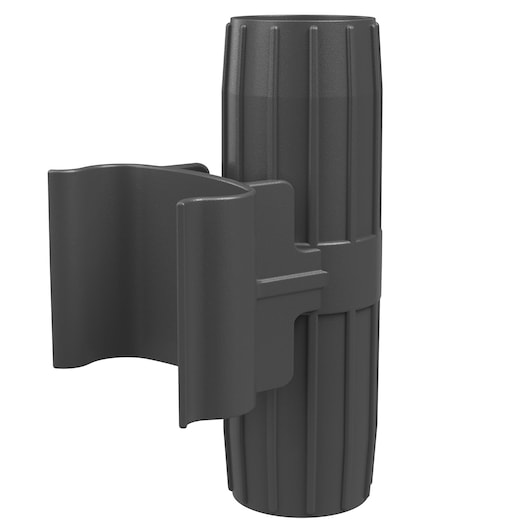 BLACKDECKER BHFEV362DP support d’accessoire pour aspirateur, plastique noir, vue latérale sur fond blanc.