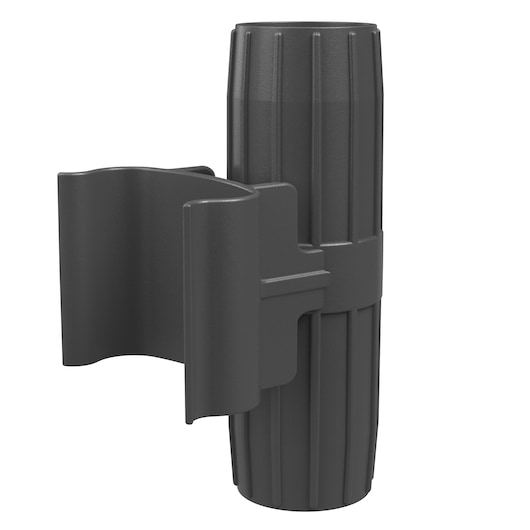 Support d'accessoire pour aspirateur BLACKDECKER BHFEV362D en plastique noir, vue latérale sur fond blanc.