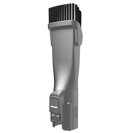 Accessoire d’aspirateur BLACKDECKER BHFEV362D avec brosse à poils noirs, angle avant, sur fond blanc.