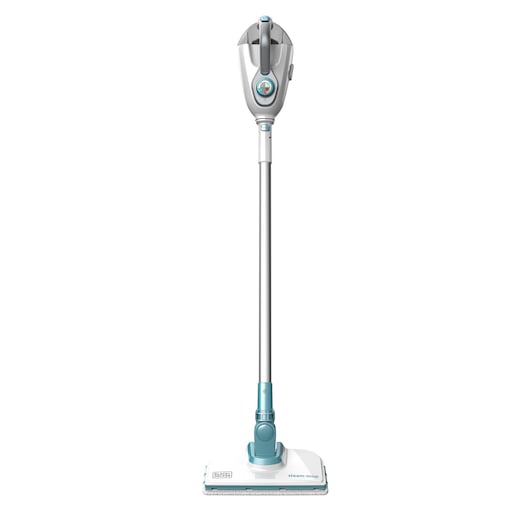 BLACKDECKER FSMH1300FX stoommop, rechtop, wit en blauw, huishoudelijk reinigingsgereedschap.