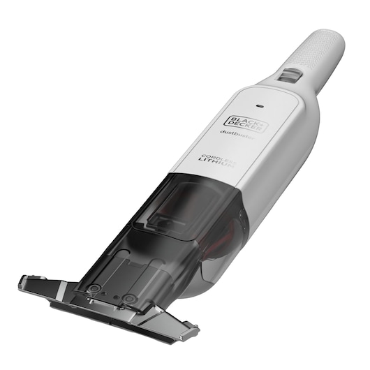 BLACKDECKER HLVC315B11 draadloze lithium handstofzuiger, wit en zwart, schuine productfoto.